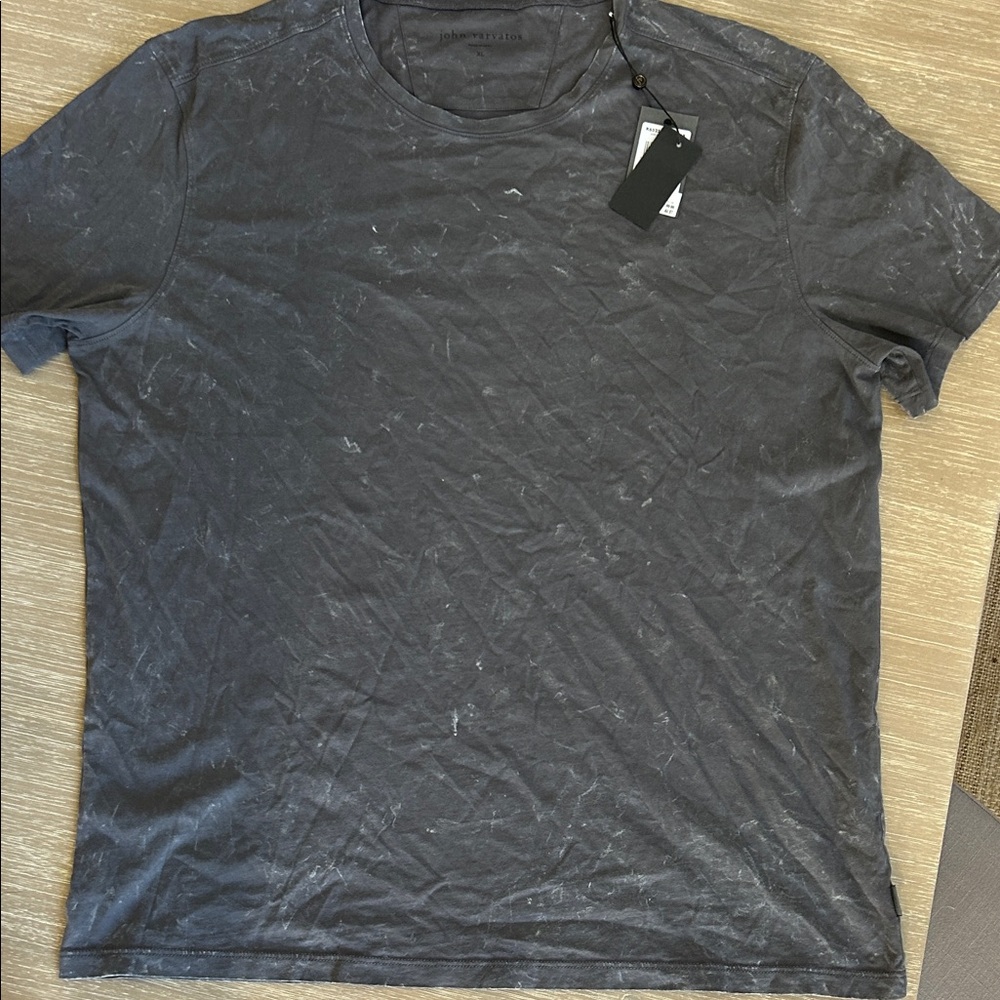 John Varvatos  Men's Gray T-Shirt Tie/Dye variation